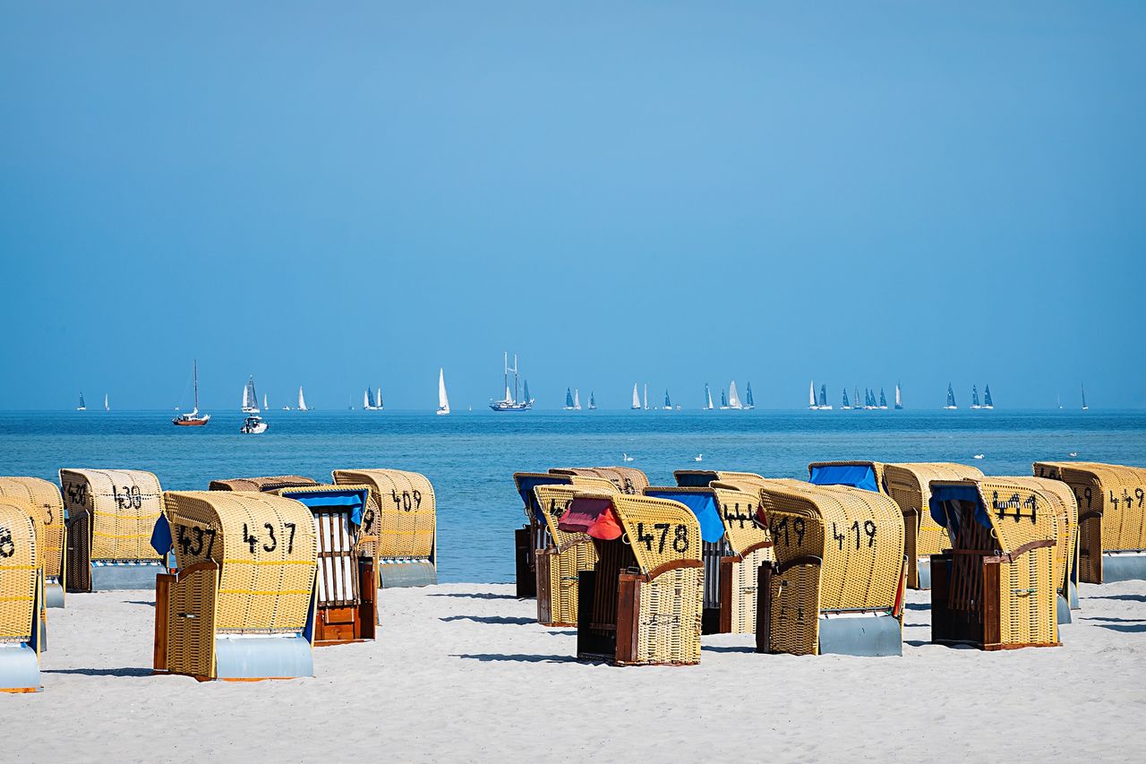Strandkörbe am Strand von Schleswig Holstein Strandkörbe am Strand von Schleswig Holstein