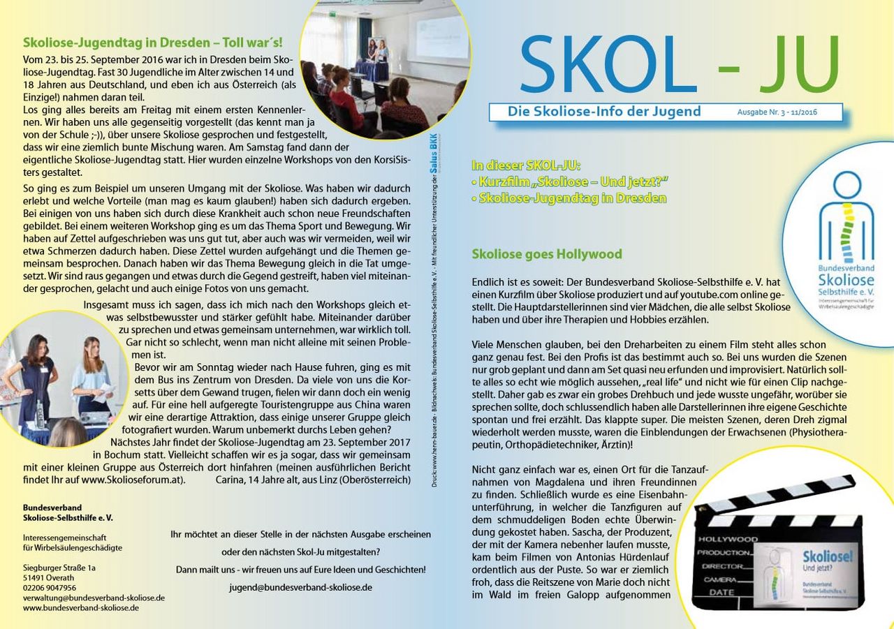 Skoliose Jugendflyer Ausgabe Nr. 4
