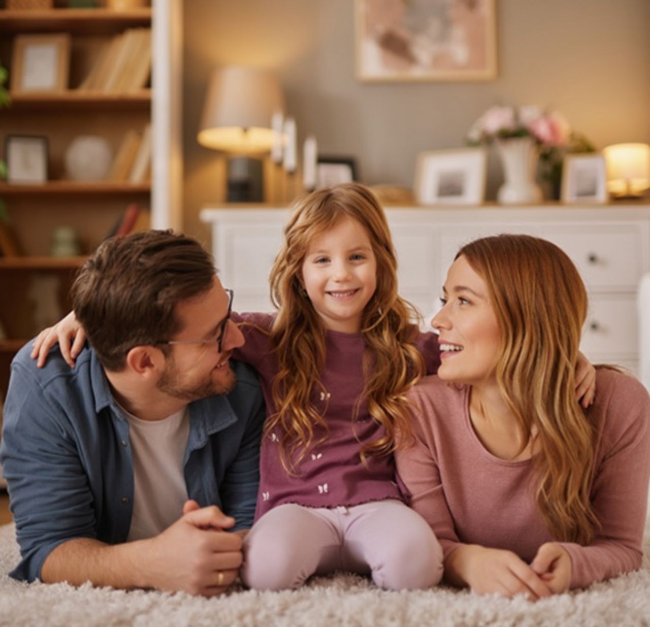 Elternpaar mit jungem Mädchen Elternpaar mit jungem Mädchen