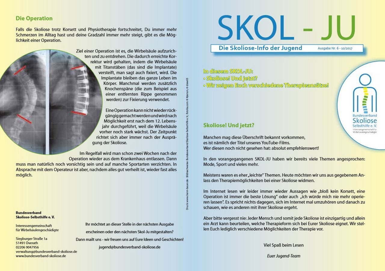 Skoliose Jugendflyer Ausgabe Nr. 6