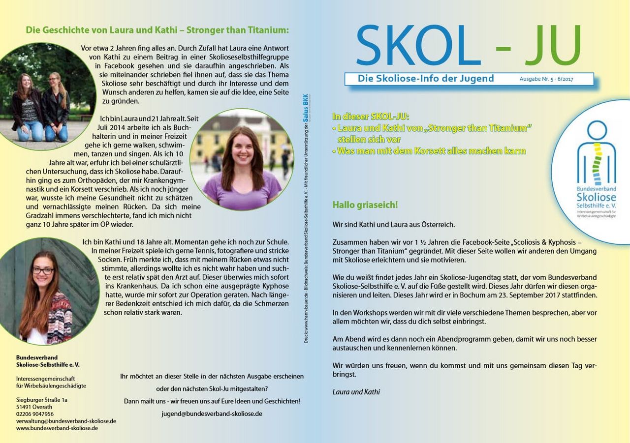 Skoliose Jugendflyer Ausgabe Nr. 5