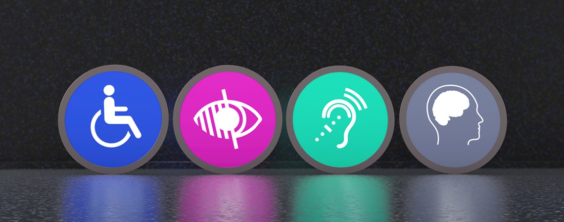 Symbole für verschiedene Behinderungen