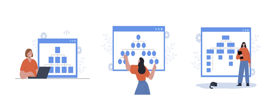 Zeichnung von diversen Sitemaps
