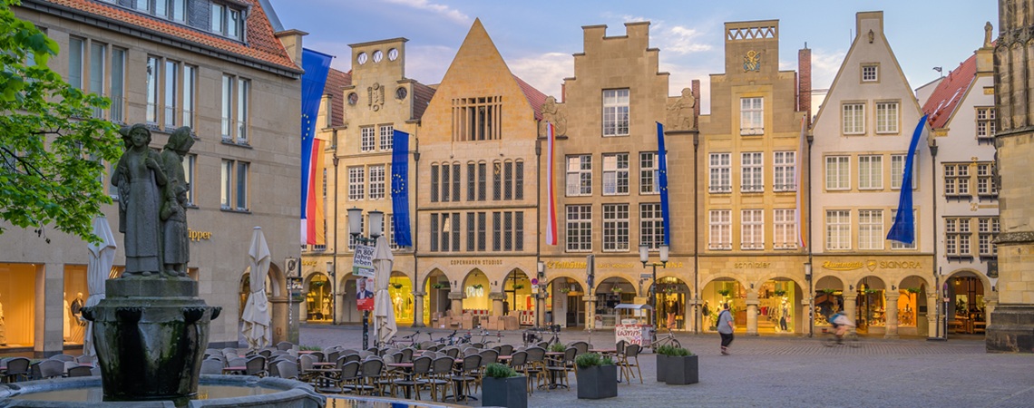 Marktplatz und Einkaufszentrum in Münster